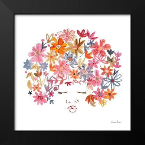 Floral Beauties II Black Modern Wood Framed Art Print by Zaman, Farida