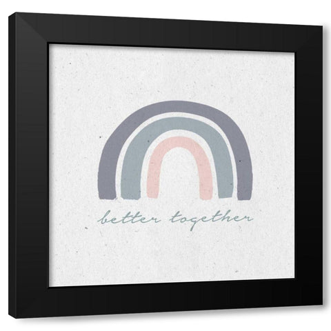 Better Together I Black Modern Wood Framed Art Print by Wild Apple Portfolio