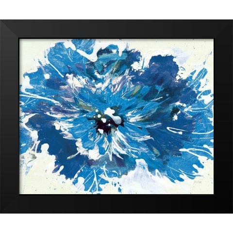 Color in Bloom Blue Black Modern Wood Framed Art Print by Griggs, Jan
