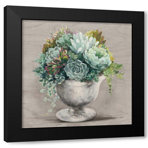 Festive Succulents I Gray Black Modern Wood Framed Art Print by Purinton, Julia