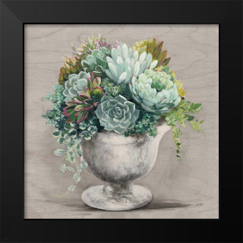 Festive Succulents I Gray Black Modern Wood Framed Art Print by Purinton, Julia