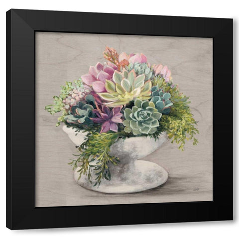 Festive Succulents II Gray Black Modern Wood Framed Art Print by Purinton, Julia