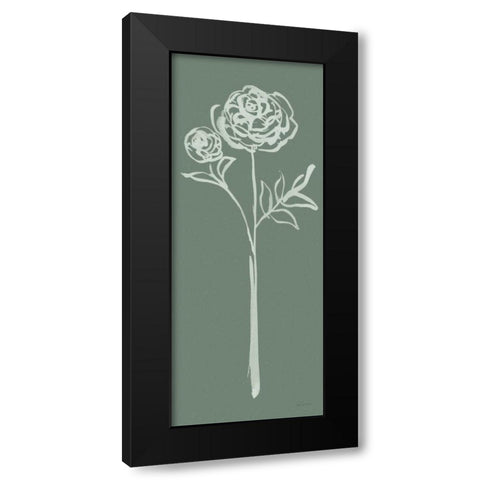 Floral Line I Green Black Modern Wood Framed Art Print by Schlabach, Sue