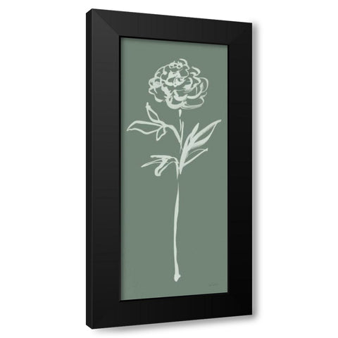 Floral Line II Green Black Modern Wood Framed Art Print by Schlabach, Sue
