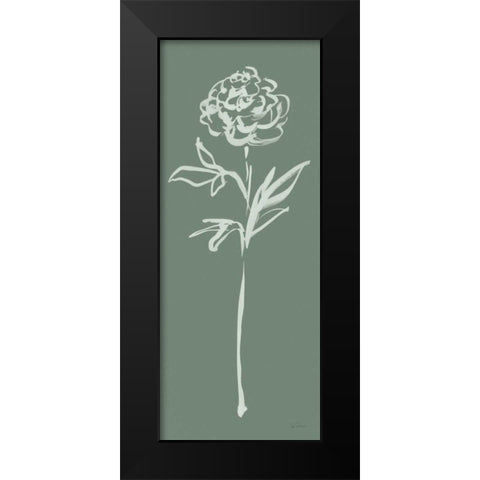 Floral Line II Green Black Modern Wood Framed Art Print by Schlabach, Sue