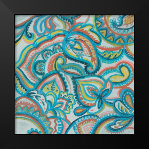Emerald Paisley II Black Modern Wood Framed Art Print by Vassileva, Silvia