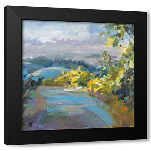 Golden Valley Black Modern Wood Framed Art Print by Nai, Danhui