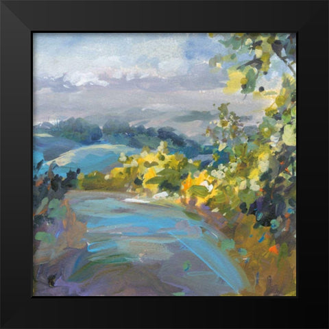 Golden Valley Black Modern Wood Framed Art Print by Nai, Danhui