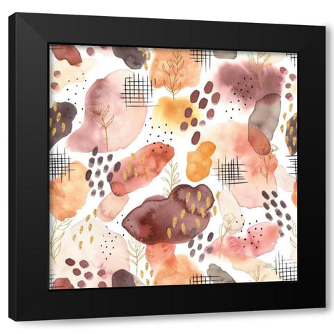 Desert Blooms Pattern I Black Modern Wood Framed Art Print with Double Matting by Marshall, Laura