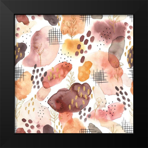 Desert Blooms Pattern I Black Modern Wood Framed Art Print by Marshall, Laura