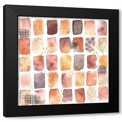 Desert Blooms Pattern XIIA Black Modern Wood Framed Art Print by Marshall, Laura