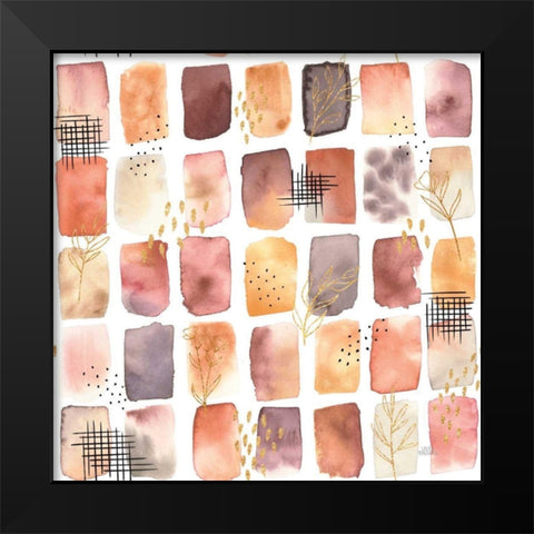 Desert Blooms Pattern XIIA Black Modern Wood Framed Art Print by Marshall, Laura