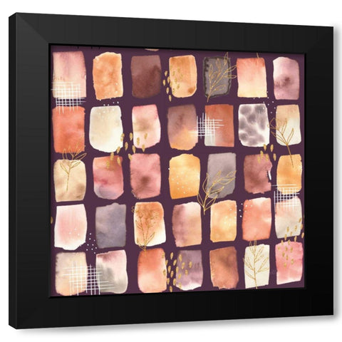 Desert Blooms Pattern XIIB Black Modern Wood Framed Art Print by Marshall, Laura