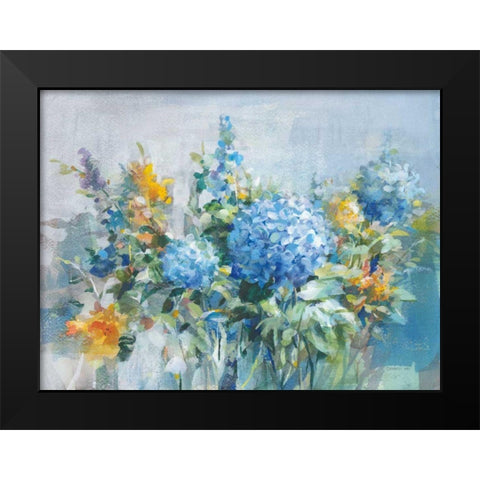 August Garden Black Modern Wood Framed Art Print by Nai, Danhui