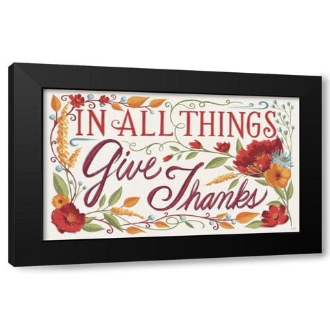 Give Thanks I Black Modern Wood Framed Art Print by Tavoletti, Anne