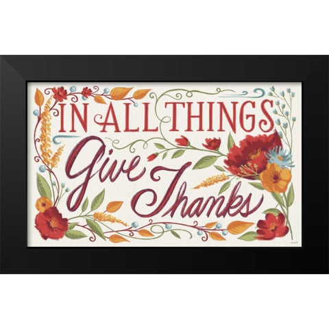 Give Thanks I Black Modern Wood Framed Art Print by Tavoletti, Anne