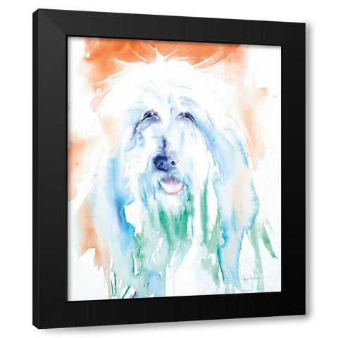 Sheep Dog Black Modern Wood Framed Art Print with Double Matting by Valle, Aimee Del