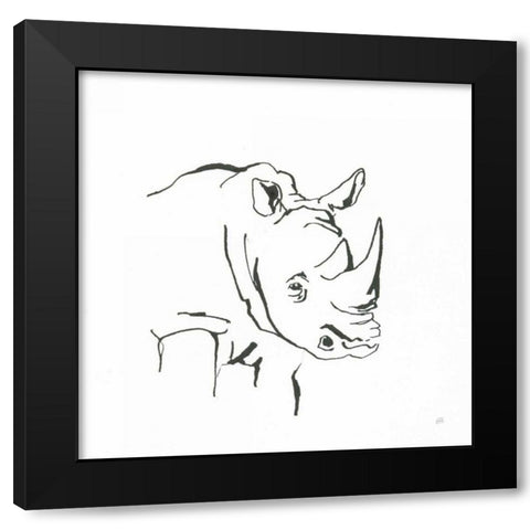 African Animals VI Black Modern Wood Framed Art Print with Double Matting by Paschke, Chris