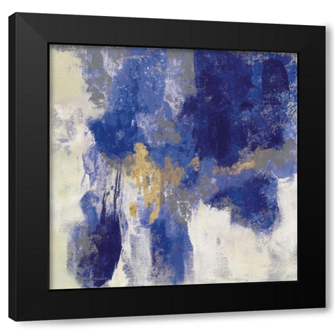 Sparkle Abstract II Blue Black Modern Wood Framed Art Print with Double Matting by Vassileva, Silvia