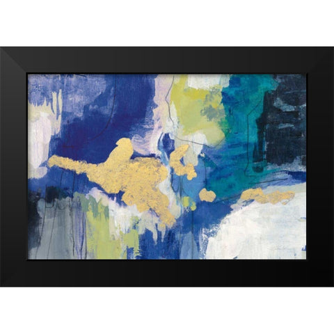 Sparkle Abstract III Blue Crop Black Modern Wood Framed Art Print by Vassileva, Silvia