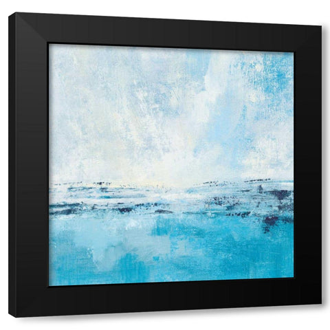 Coastal View I Aqua Black Modern Wood Framed Art Print by Vassileva, Silvia