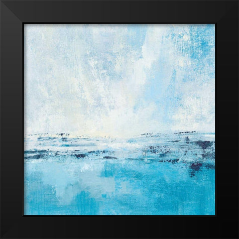 Coastal View I Aqua Black Modern Wood Framed Art Print by Vassileva, Silvia
