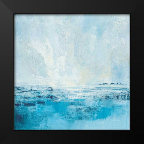 Coastal View II Aqua Black Modern Wood Framed Art Print by Vassileva, Silvia