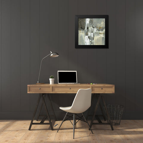 Neutral Water Black Modern Wood Framed Art Print by Vassileva, Silvia
