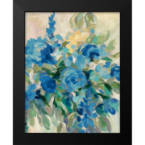 Flower Market III Blue Black Modern Wood Framed Art Print by Vassileva, Silvia