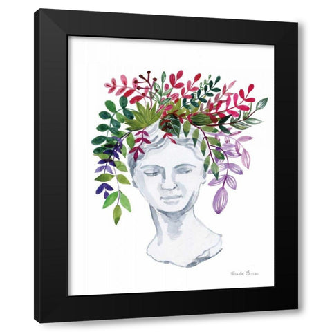 Classical Bloom Black Modern Wood Framed Art Print with Double Matting by Zaman, Farida