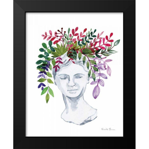 Classical Bloom Black Modern Wood Framed Art Print by Zaman, Farida