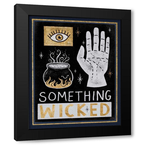 Frightfully Wicked V Dark Black Modern Wood Framed Art Print with Double Matting by Averinos, Melissa