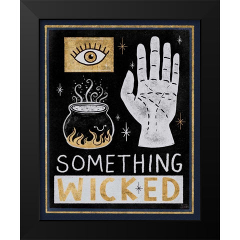 Frightfully Wicked V Dark Black Modern Wood Framed Art Print by Averinos, Melissa