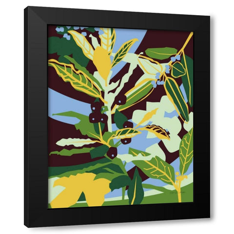 Bay Leaf Black Modern Wood Framed Art Print with Double Matting by Gallagher, Megan