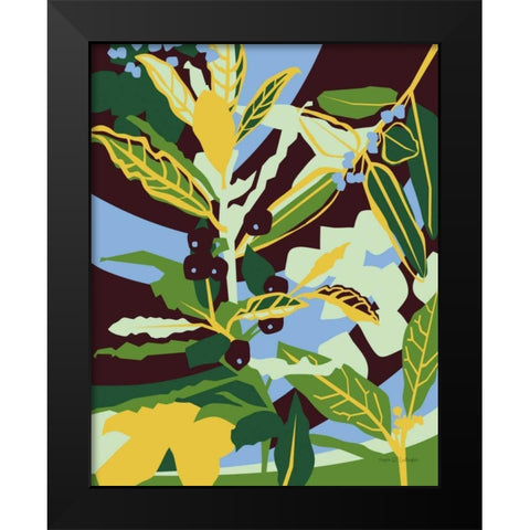 Bay Leaf Black Modern Wood Framed Art Print by Gallagher, Megan