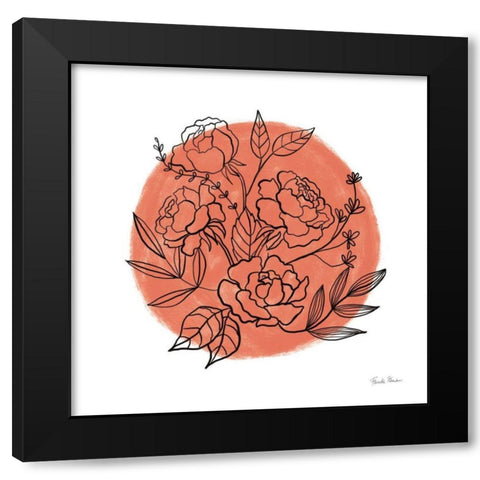 Black and White Botanical II Fiesta Black Modern Wood Framed Art Print with Double Matting by Zaman, Farida