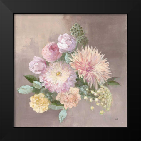 Pale Floral Spray I Black Modern Wood Framed Art Print by Purinton, Julia