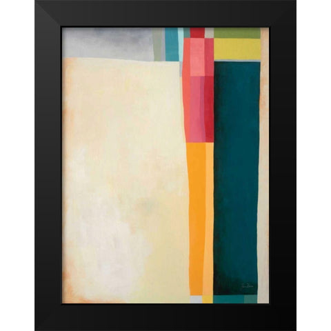 Stitched Together II Black Modern Wood Framed Art Print by Davies, Jane