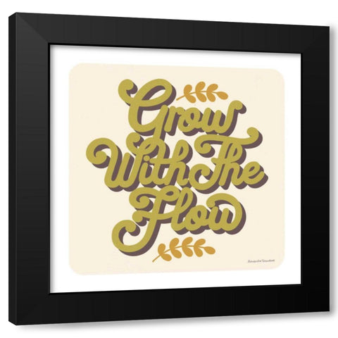 Grow With the Flow Black Modern Wood Framed Art Print by Snowdon, Alexandra