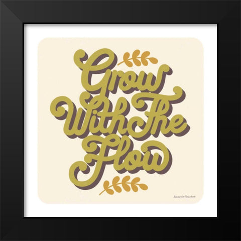 Grow With the Flow Black Modern Wood Framed Art Print by Snowdon, Alexandra