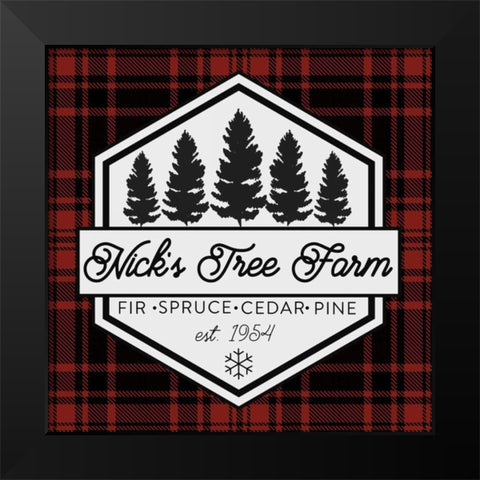 Plaid Holidays I RB Black Modern Wood Framed Art Print by Wild Apple Portfolio