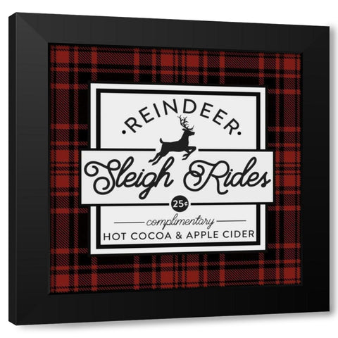 Plaid Holidays III RB Black Modern Wood Framed Art Print with Double Matting by Wild Apple Portfolio