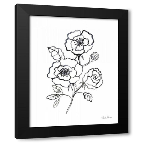 Joyful Peonies I Black Modern Wood Framed Art Print with Double Matting by Zaman, Farida
