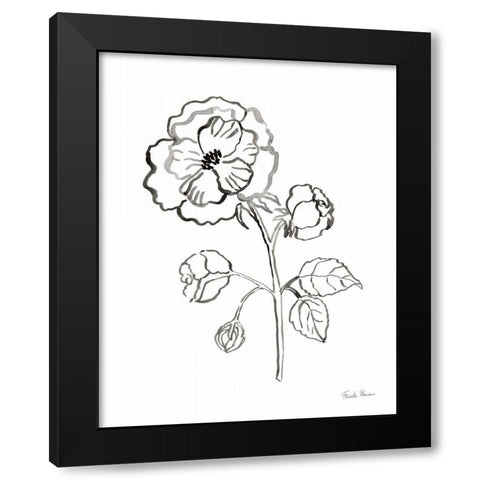 Joyful Peonies II Black Modern Wood Framed Art Print with Double Matting by Zaman, Farida