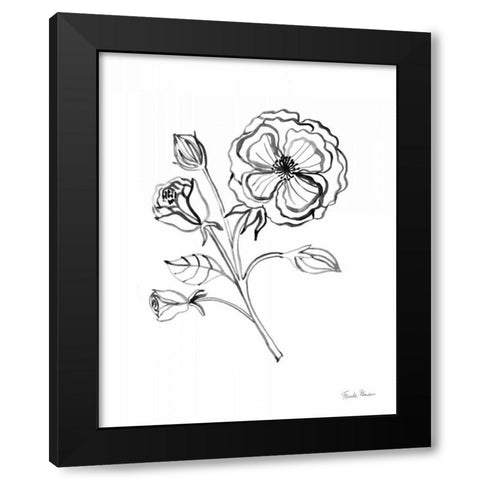 Joyful Peonies III Black Modern Wood Framed Art Print with Double Matting by Zaman, Farida