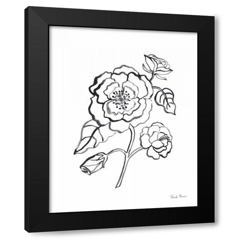 Joyful Peonies IV Black Modern Wood Framed Art Print with Double Matting by Zaman, Farida