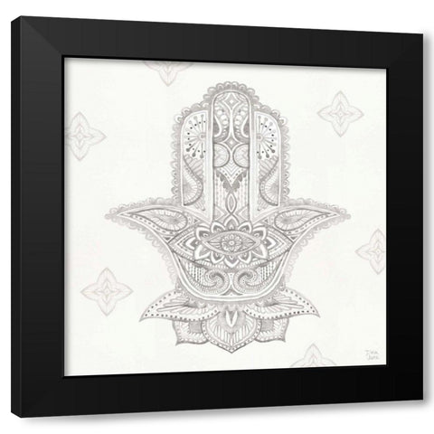 Touch of Hamsa III Black Modern Wood Framed Art Print by June, Dina