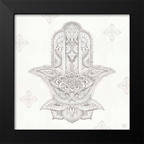 Touch of Hamsa III Black Modern Wood Framed Art Print by June, Dina