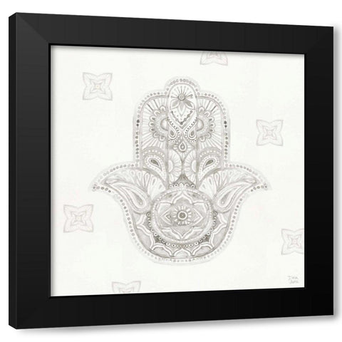 Touch of Hamsa IV Black Modern Wood Framed Art Print by June, Dina
