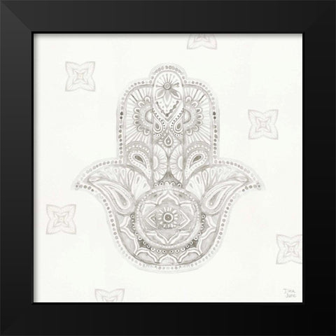 Touch of Hamsa IV Black Modern Wood Framed Art Print by June, Dina